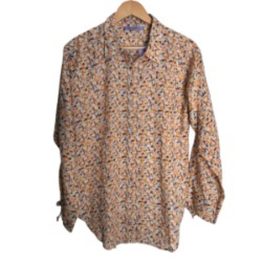 NWT La Porte Linen Blend Button Front Shirt Small